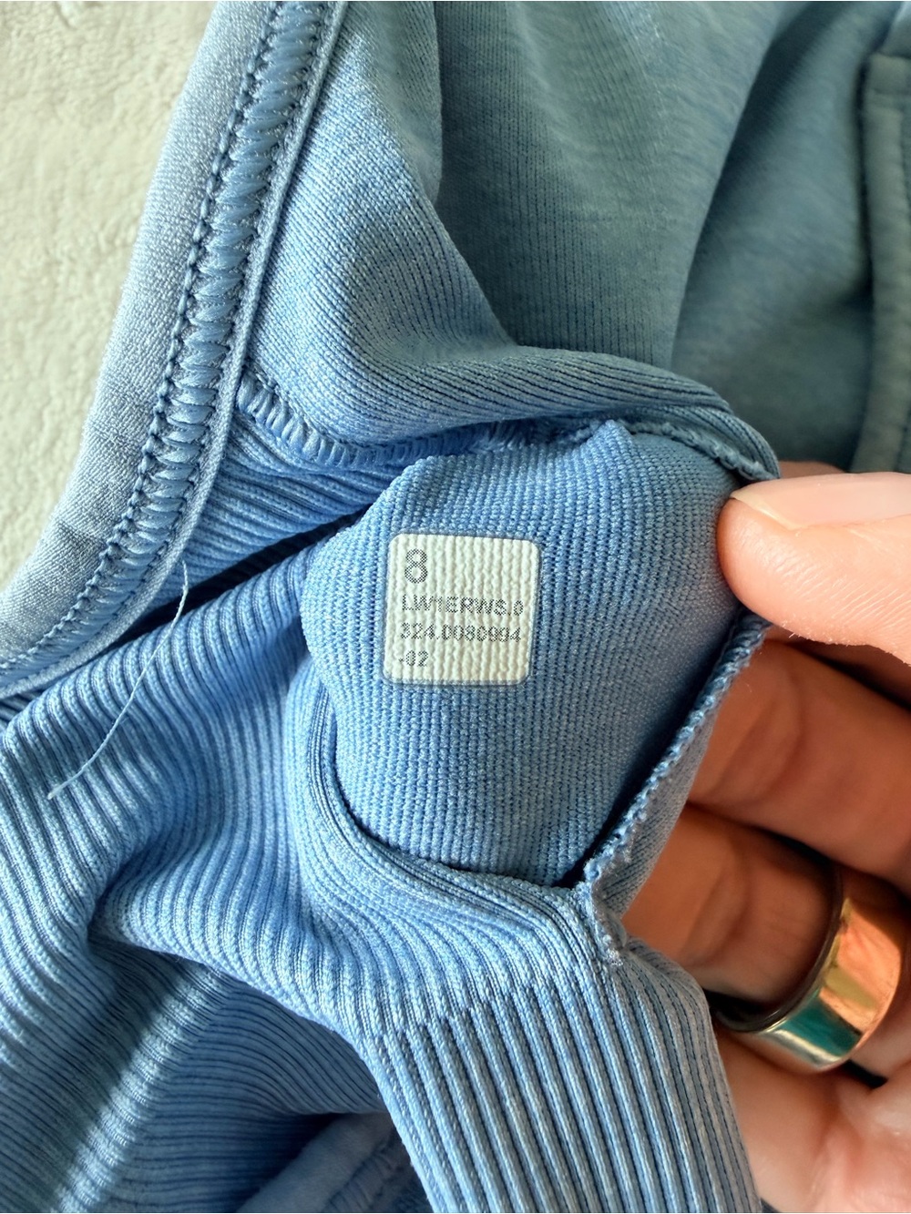 Lululemon Ebb to Street Scoop Neck Cropped Tank Top, size 8, Blue Willow - Picture 7 of 7